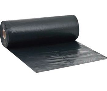 A roll of black plastic sheeting
